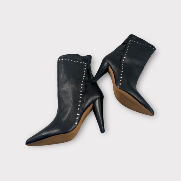 IRO CHLONE $795 Studded Leather Ankle Boots Moto US5.5 FR36 Made in Portugal - Picture 11 of 16